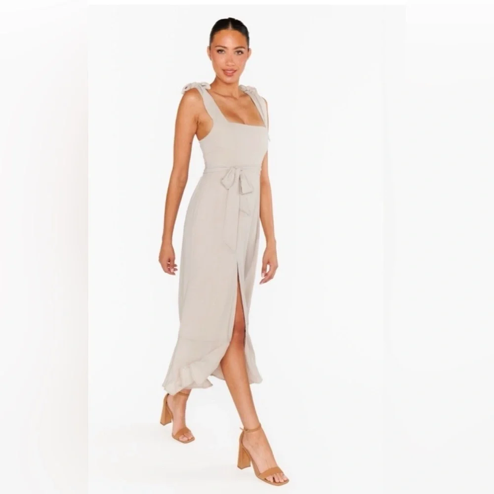 SHOW ME YOUR MUMU Claire Show me the Ring crisp Chiffon Midi Dress Bridesmaid - Picture 7 of 16